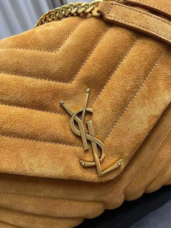 Yves Saint Laurent LOULOU large BAG IN Y-QUILTED SUEDE Y787216 CINNAMON Yves Saint Laurent LOULOU large BAG IN Y-QUILTED SUEDE Y787216 CINNAMON