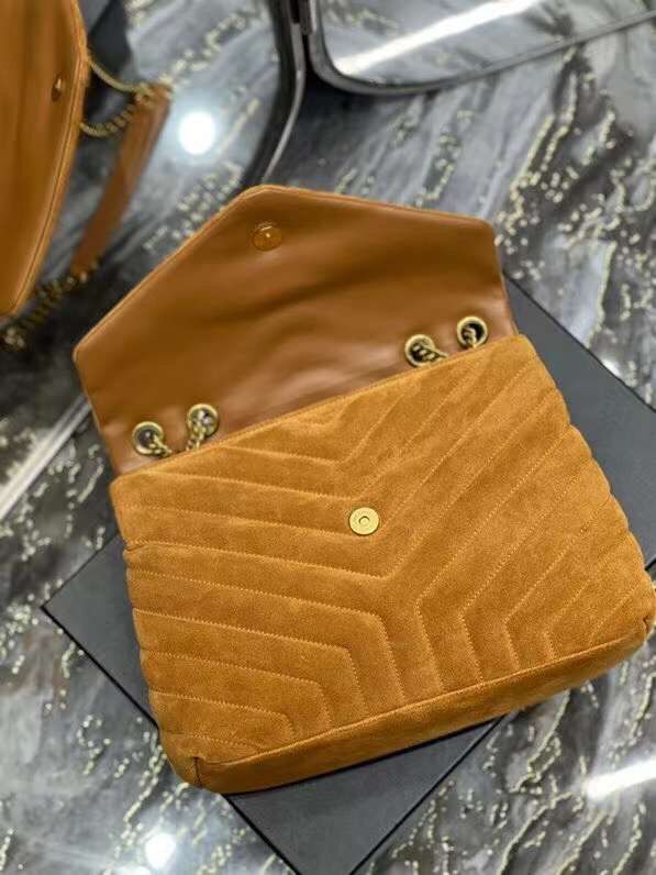 Yves Saint Laurent LOULOU large BAG IN Y-QUILTED SUEDE Y787216 CINNAMON Yves Saint Laurent LOULOU large BAG IN Y-QUILTED SUEDE Y787216 CINNAMON