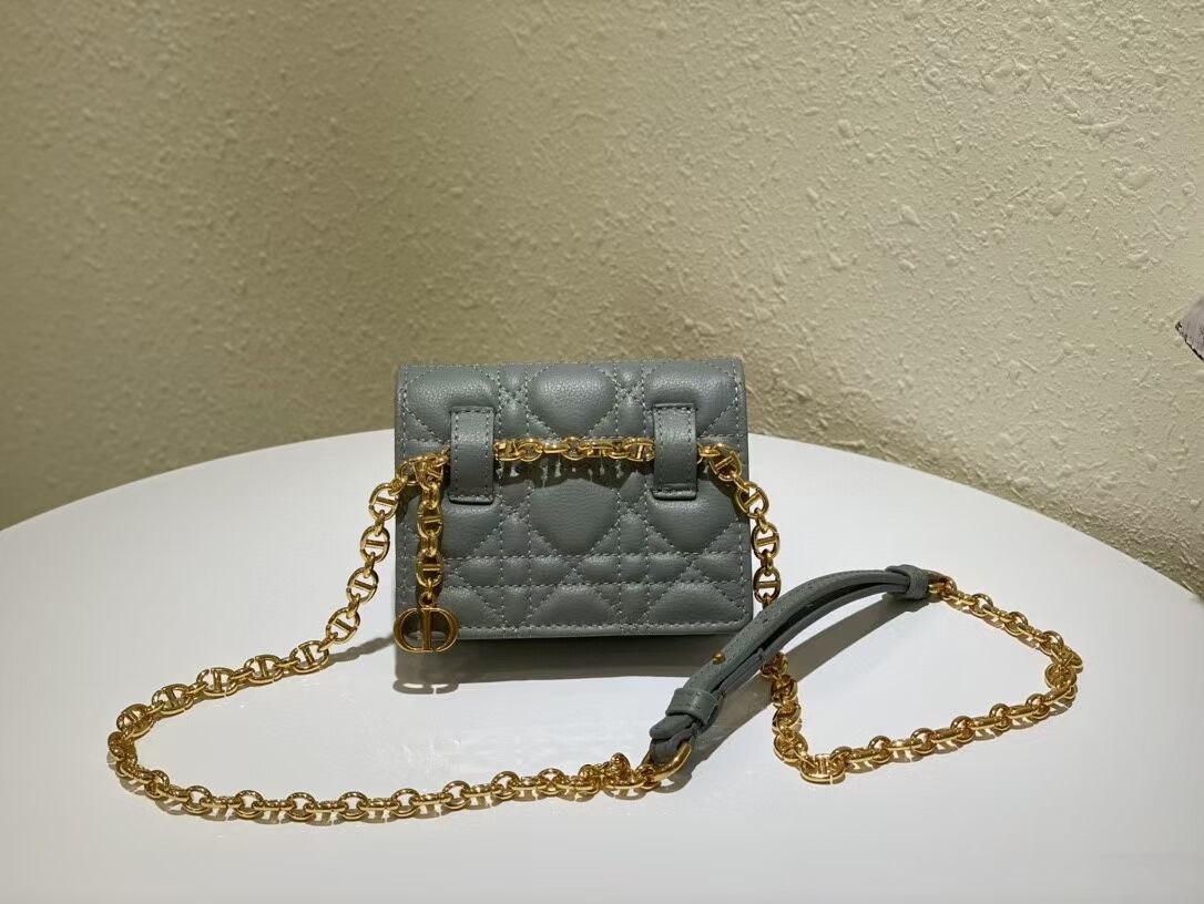 DIOR MINI BOBBY BAG Gradient Cannage Lambskin C0952 gray