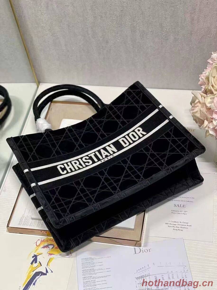 SMALL DIOR BOOK TOTE Velvet C1287-5 black SMALL DIOR BOOK TOTE Velvet C1287-5 black