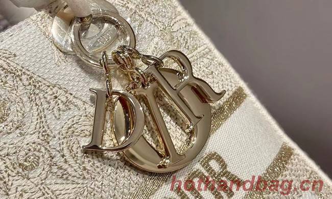 Dior MEDIUM LADY D-LITE BAG Embroidered M0565OJA cream