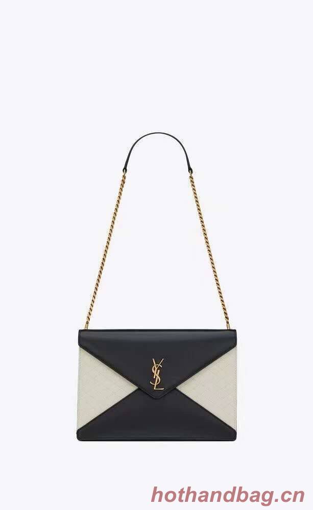 YSL GABY CHAIN BAG IN VINTAGE LAMBSKIN 668864 black&white YSL GABY CHAIN BAG IN VINTAGE LAMBSKIN 668864 black&white