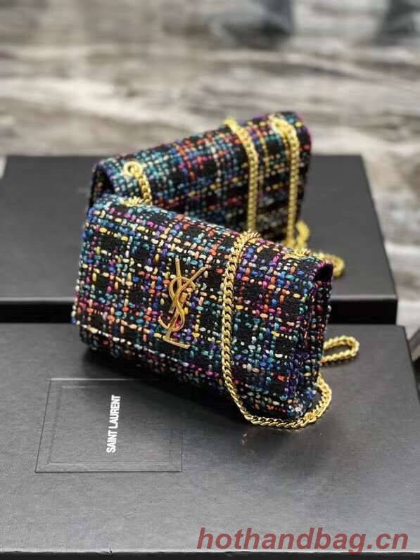 Yves Saint Laurent PUFFER SMALL BAG IN CHECKED TWEED AND LAMBSKIN 569930 multicolour Yves Saint Laurent PUFFER SMALL BAG IN CHECKED TWEED AND LAMBSKIN 569930 multicolour