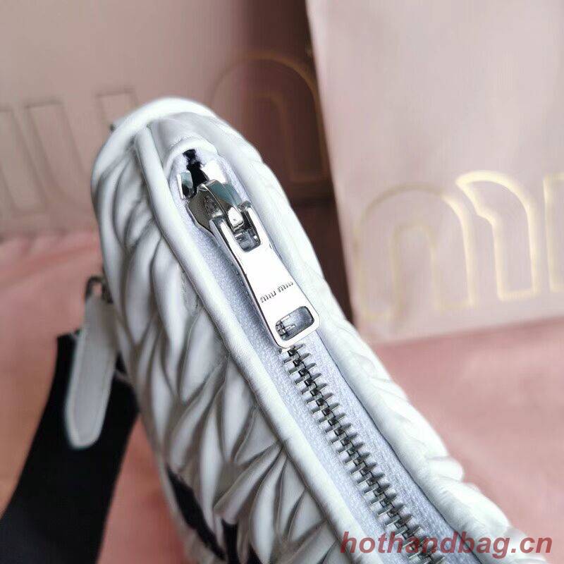 miu miu Matelasse Nappa Leather small Shoulder Bag 6HH212 white