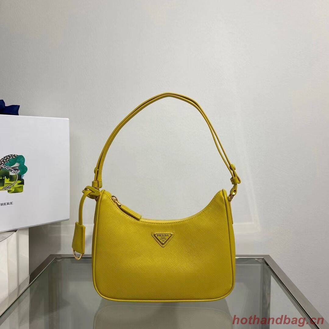 Prada Small Saffiano leather shoulder bag 1BD330 yellow Prada Small Saffiano leather shoulder bag 1BD330 yellow