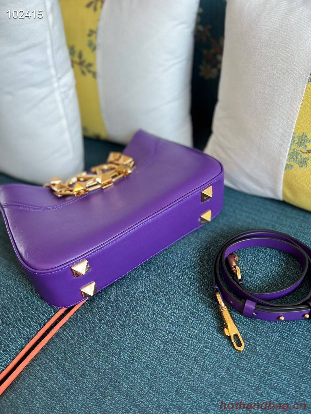 VALENTINO GARAVANI Loco Calf leather bag V2028 purple VALENTINO GARAVANI Loco Calf leather bag V2028 purple