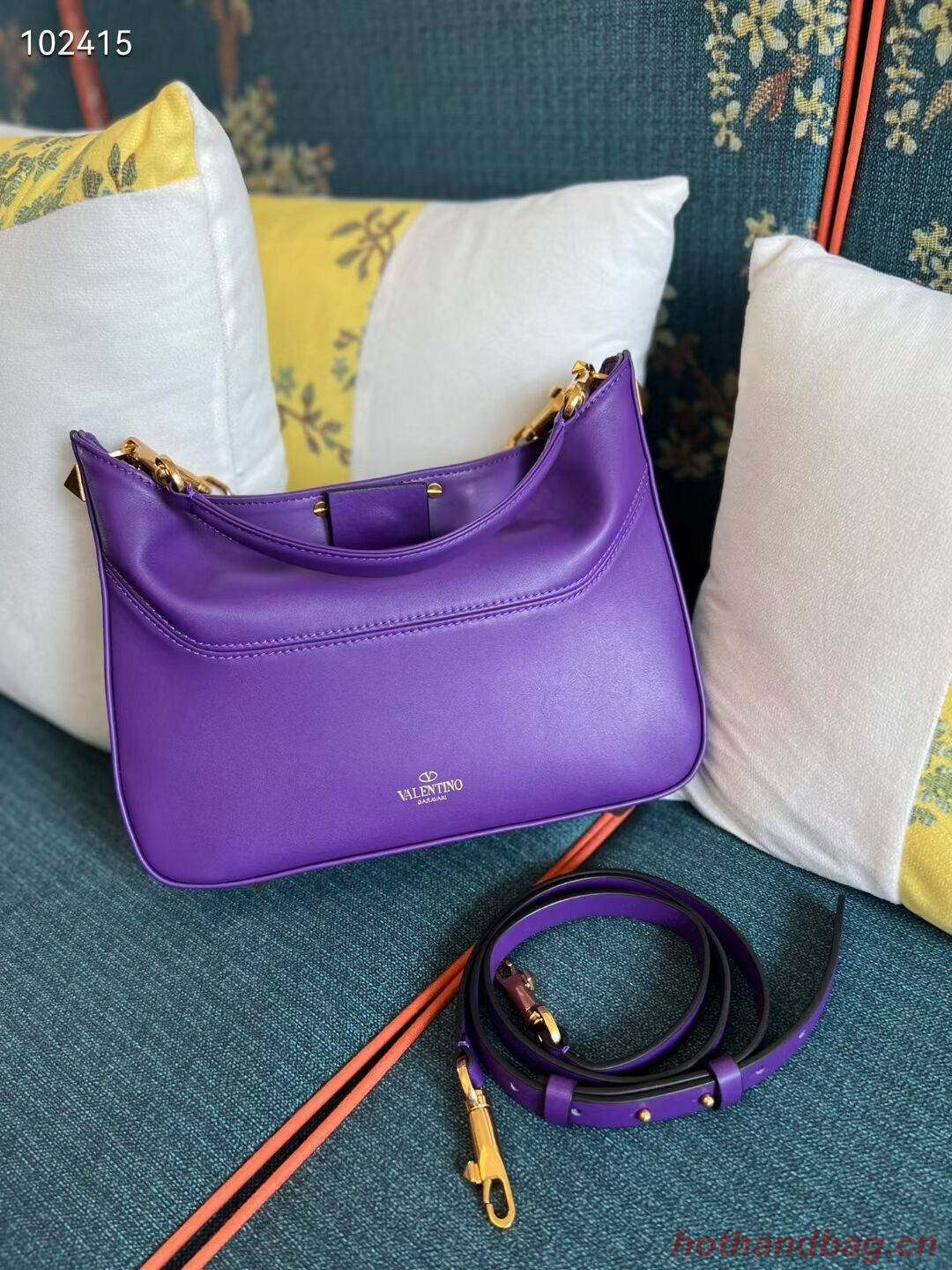 VALENTINO GARAVANI Loco Calf leather bag V2028 purple VALENTINO GARAVANI Loco Calf leather bag V2028 purple