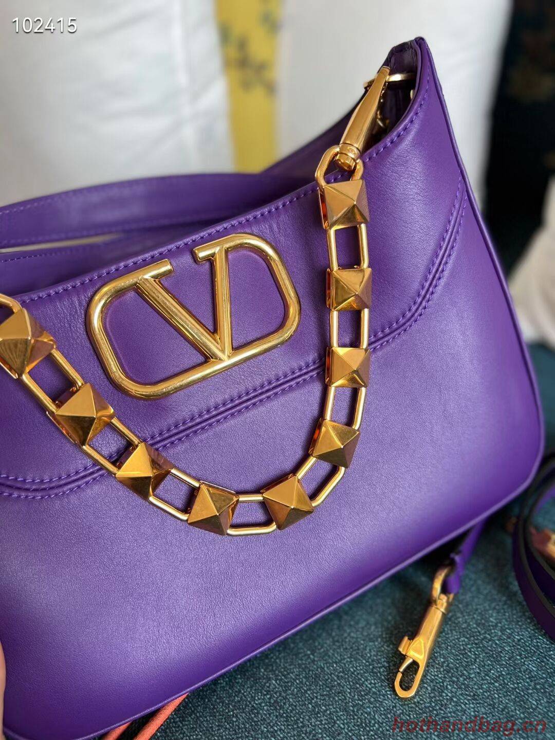 VALENTINO GARAVANI Loco Calf leather bag V2028 purple VALENTINO GARAVANI Loco Calf leather bag V2028 purple