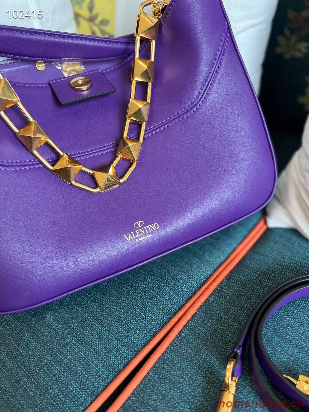 VALENTINO GARAVANI Loco Calf leather bag V2028 purple VALENTINO GARAVANI Loco Calf leather bag V2028 purple