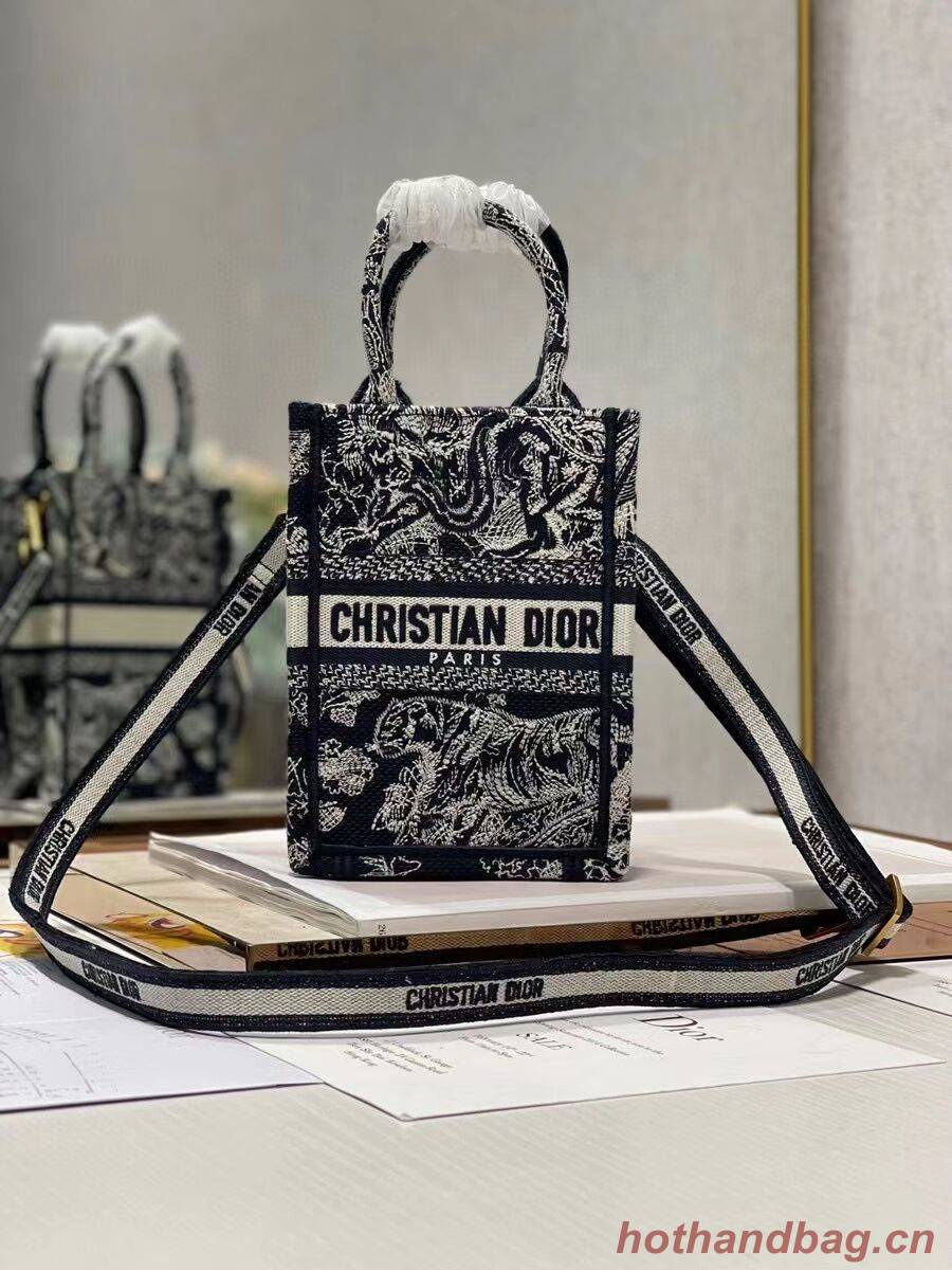 MINI DIOR BOOK TOTE PHONE BAG Blue Toile de Jouy Reverse Embroidery S5555CRGO MINI DIOR BOOK TOTE PHONE BAG Blue Toile de Jouy Reverse Embroidery S5555CRGO