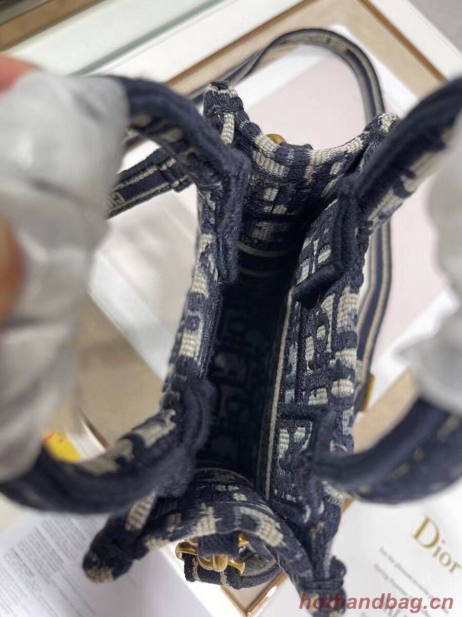 MINI DIOR BOOK TOTE PHONE BAG Blue Dior Oblique Embroidery S5555CRIW MINI DIOR BOOK TOTE PHONE BAG Blue Dior Oblique Embroidery S5555CRIW