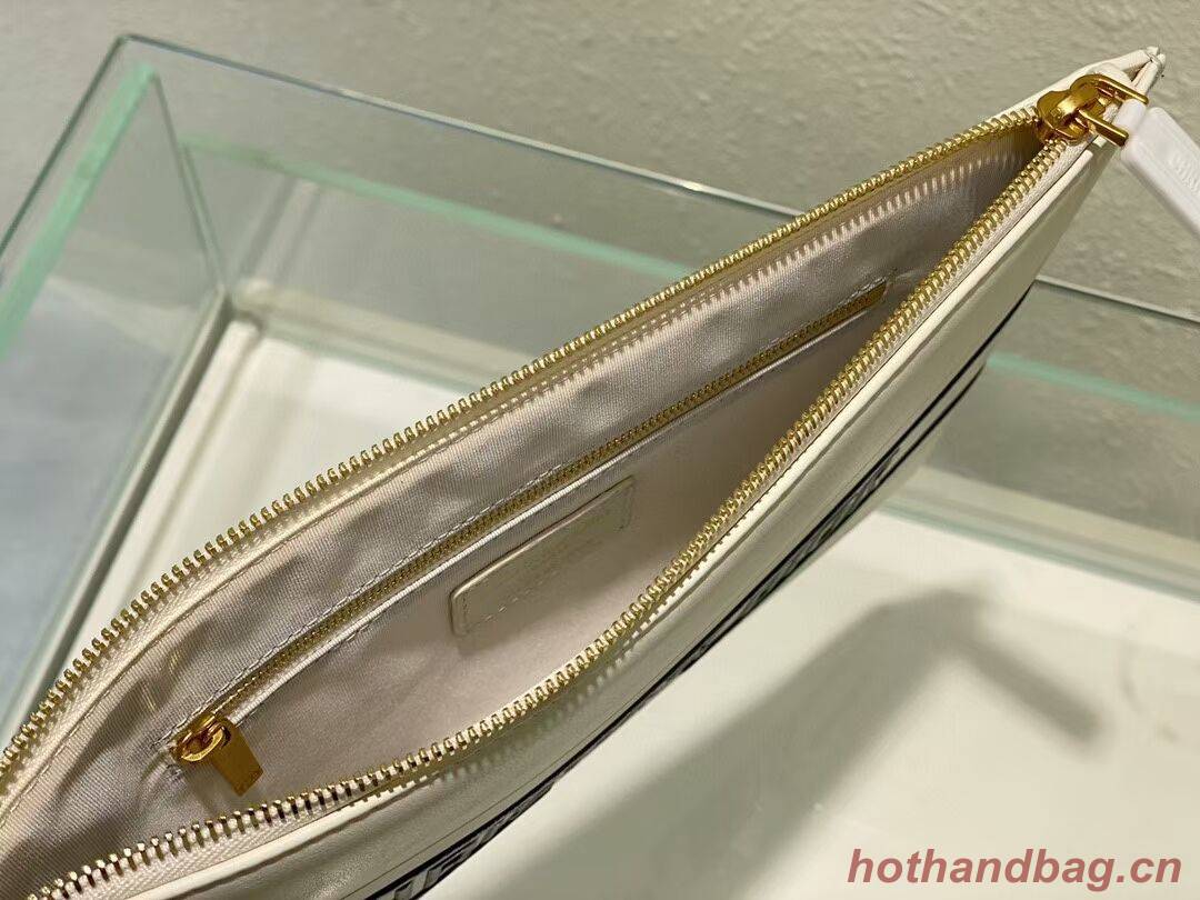 Dior Calfskin Cluth Bag C9181 white Dior Calfskin Cluth Bag C9181 white