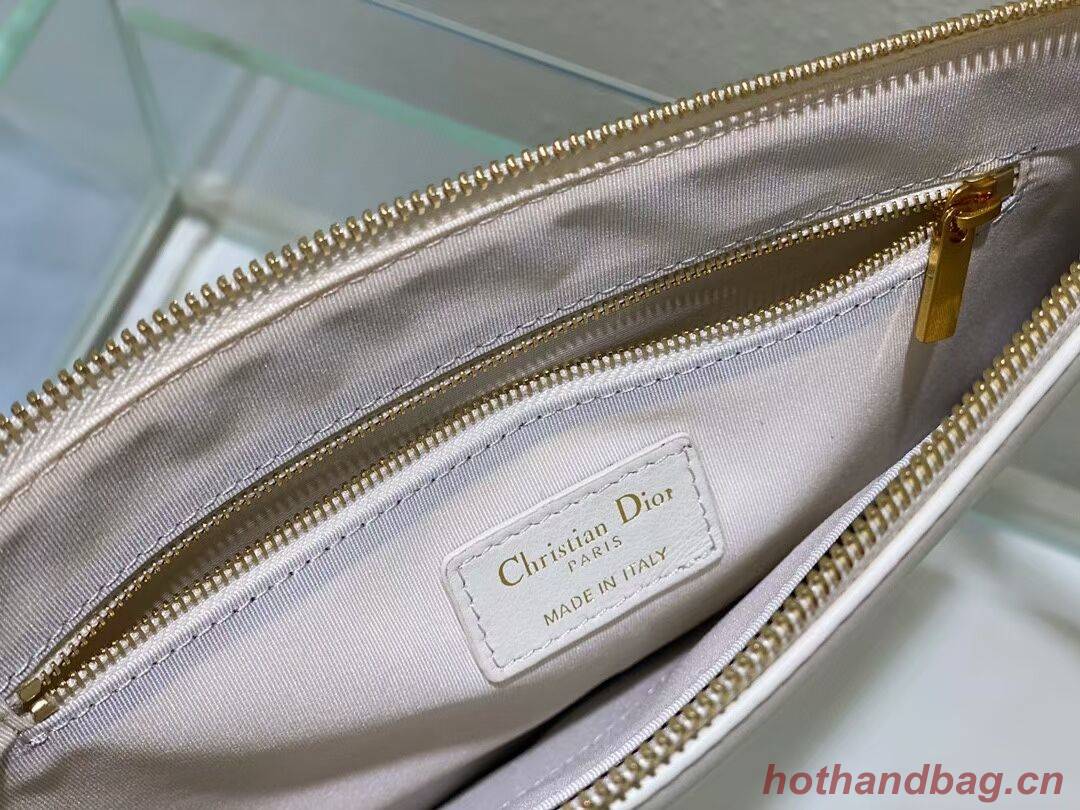 Dior Calfskin Cluth Bag C9181 white Dior Calfskin Cluth Bag C9181 white