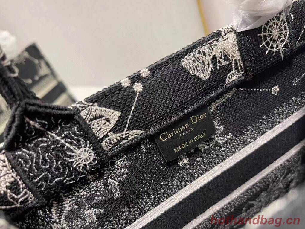 SMALL DIOR BOOK TOTE Embroidery C1331-9 black SMALL DIOR BOOK TOTE Embroidery C1331-9 black