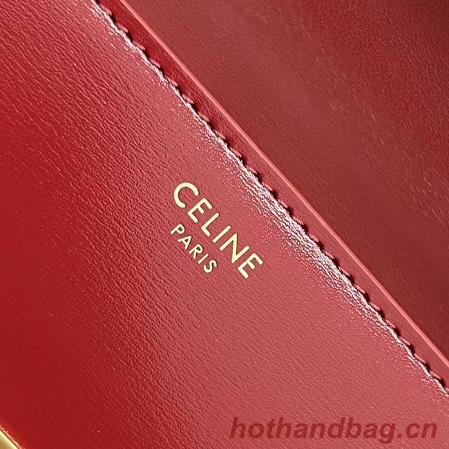 Celine CHAIN SHOULDER BAG TRIOMPHE IN SHINY CALFSKIN 197993 LIGHT BURGUNDY