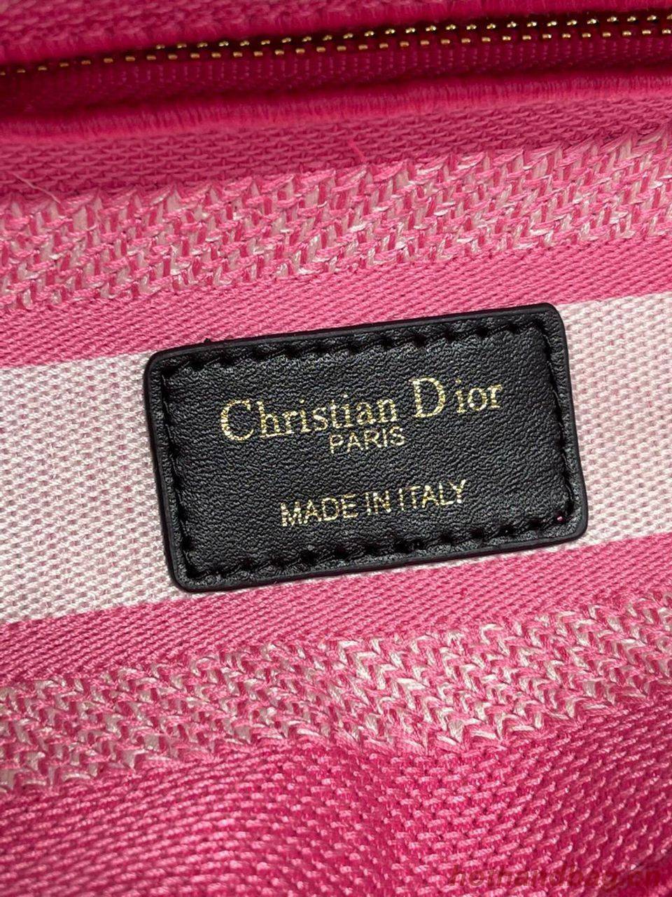 LADY DIOR TOTE BAG IN EMBROIDERED TIGER CANVAS C4535 Pink Gold Hardware LADY DIOR TOTE BAG IN EMBROIDERED TIGER CANVAS C4535 Pink Gold Hardware