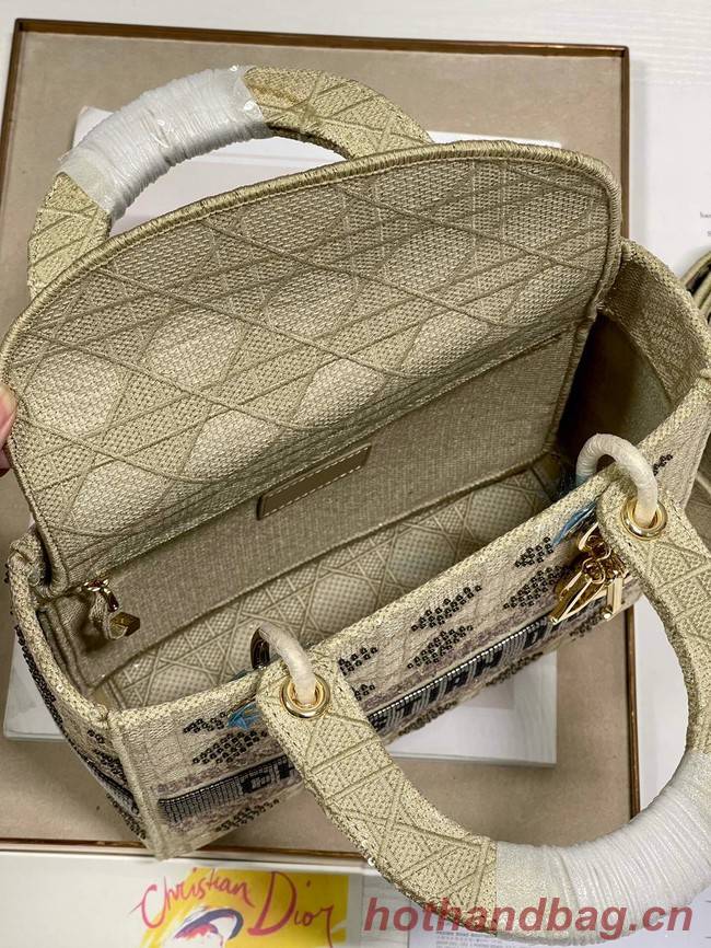 MEDIUM LADY DIOR BAG M0565O Cream