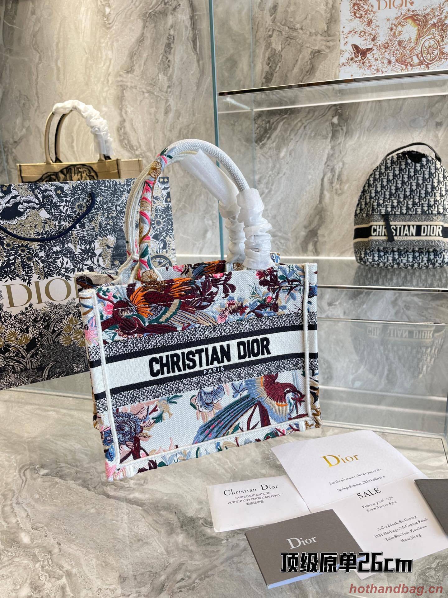 SMALL DIOR BOOK TOTE Multicolor Mille Fleurs Embroidery M1266 SMALL DIOR BOOK TOTE Multicolor Mille Fleurs Embroidery M1266