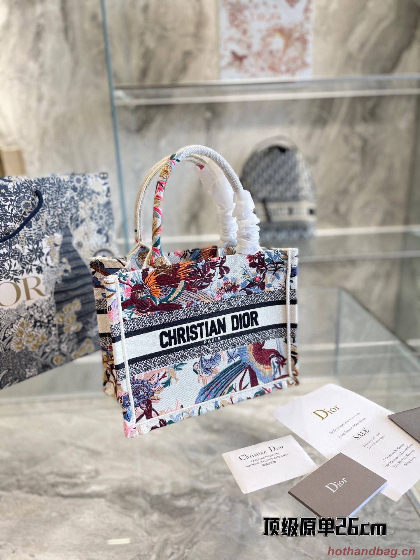 SMALL DIOR BOOK TOTE Multicolor Mille Fleurs Embroidery M1266 SMALL DIOR BOOK TOTE Multicolor Mille Fleurs Embroidery M1266