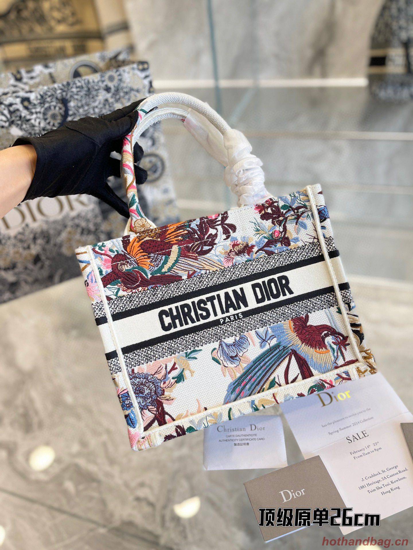 SMALL DIOR BOOK TOTE Multicolor Mille Fleurs Embroidery M1266 SMALL DIOR BOOK TOTE Multicolor Mille Fleurs Embroidery M1266