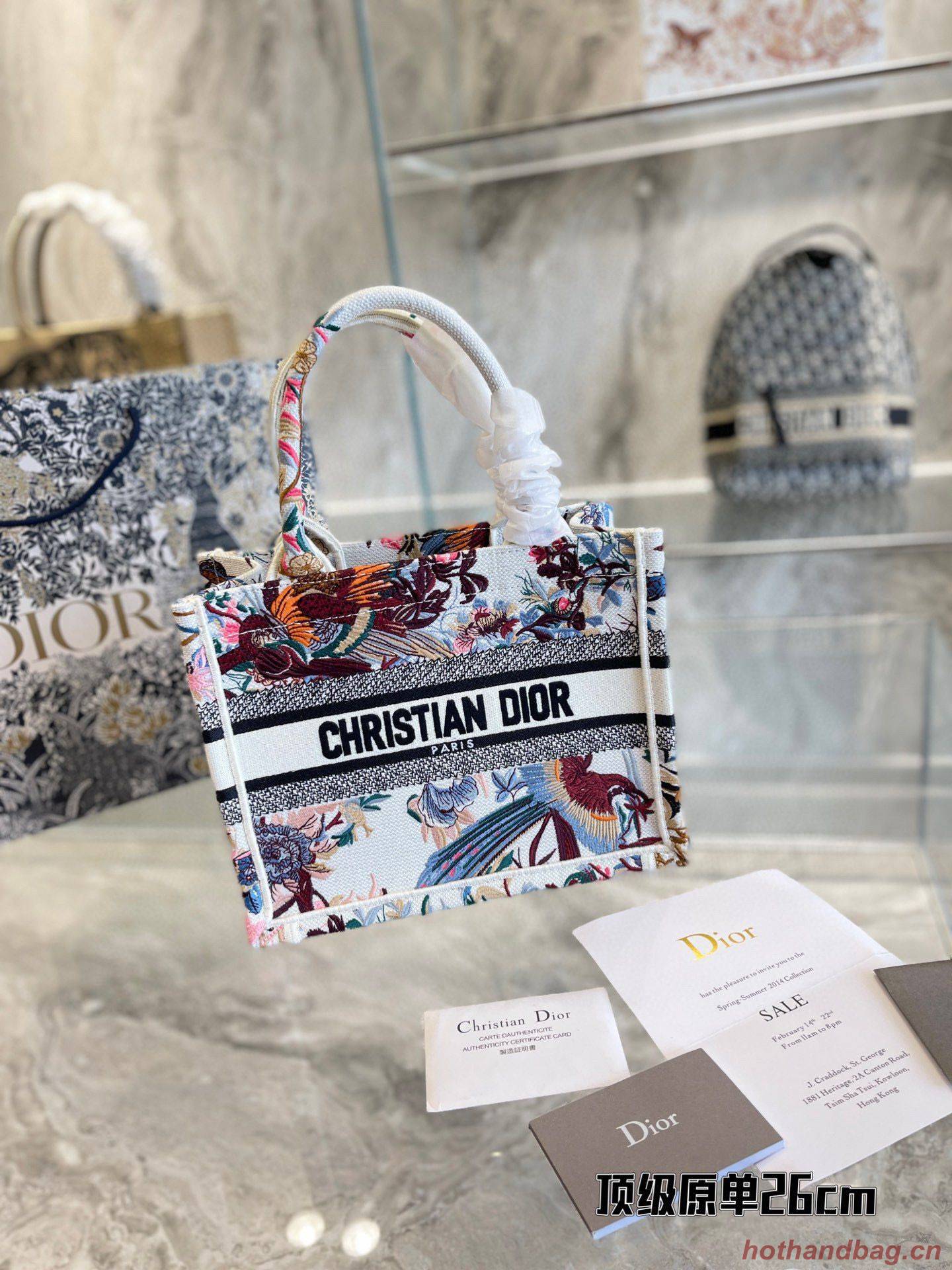 SMALL DIOR BOOK TOTE Multicolor Mille Fleurs Embroidery M1266 SMALL DIOR BOOK TOTE Multicolor Mille Fleurs Embroidery M1266