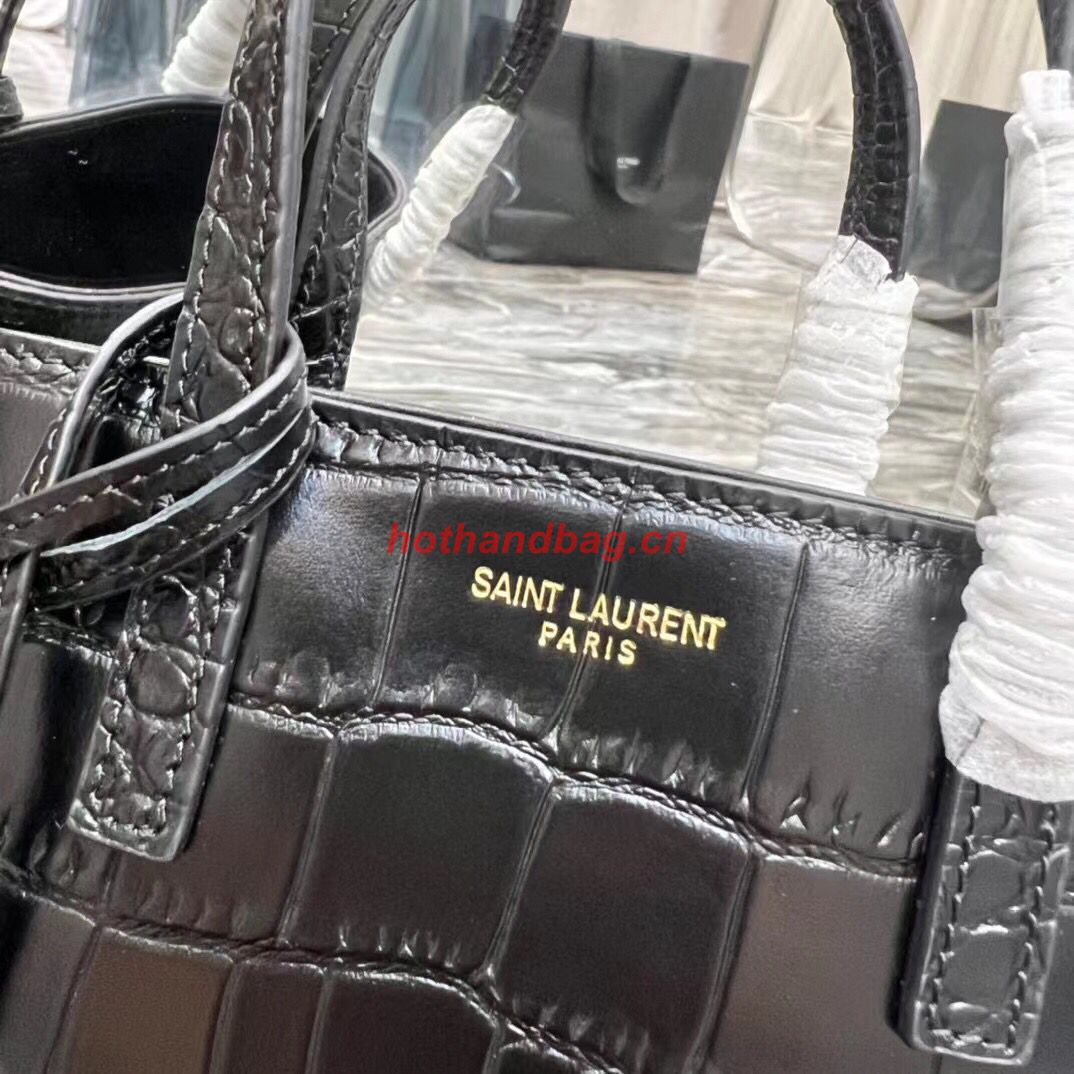 SAINT LAUREN shoulder bag IN CROCODILE-EMBOSSED LEATHER Y722366 black SAINT LAUREN shoulder bag IN CROCODILE-EMBOSSED LEATHER Y722366 black