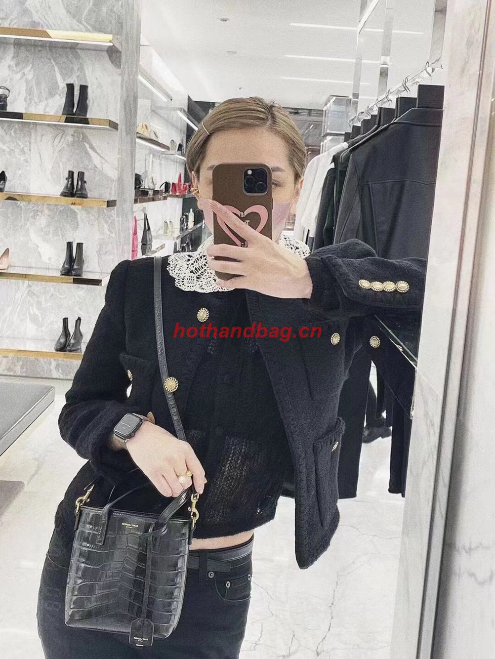 SAINT LAUREN shoulder bag IN CROCODILE-EMBOSSED LEATHER Y722366 black SAINT LAUREN shoulder bag IN CROCODILE-EMBOSSED LEATHER Y722366 black