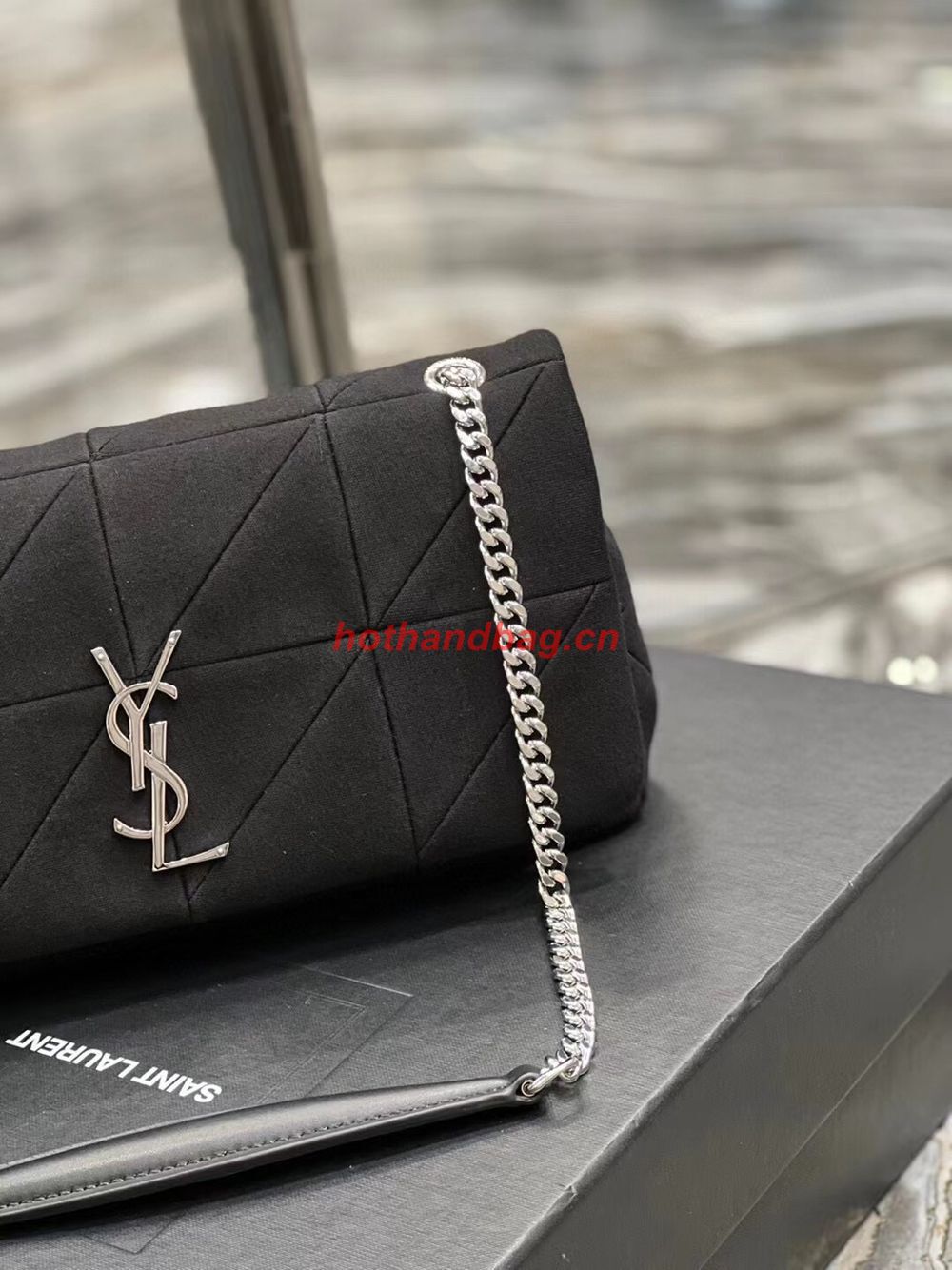 SAINT LAURENT JAMIE MEDIUM CHAIN BAG CARRE RIVE GAUCHE IN LAMBSKIN AND SUEDE 515821 black SAINT LAURENT JAMIE MEDIUM CHAIN BAG CARRE RIVE GAUCHE IN LAMBSKIN AND SUEDE 515821 black