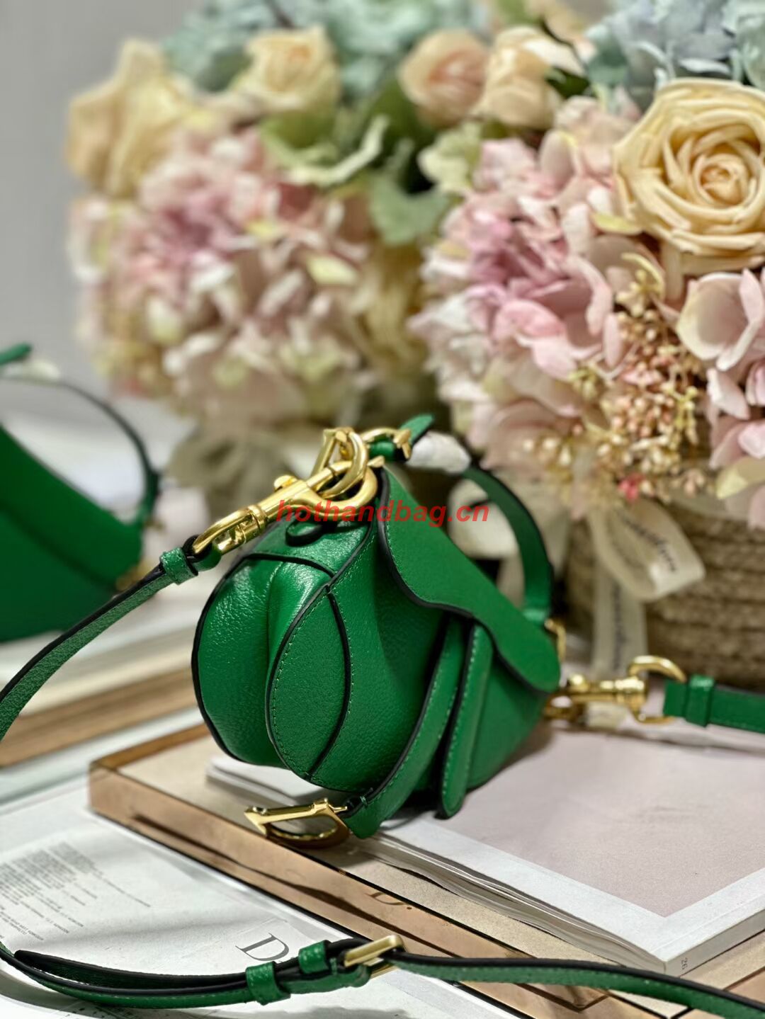 DIOR MICRO SADDLE BAG Antique Goatskin S5685CC green DIOR MICRO SADDLE BAG Antique Goatskin S5685CC green