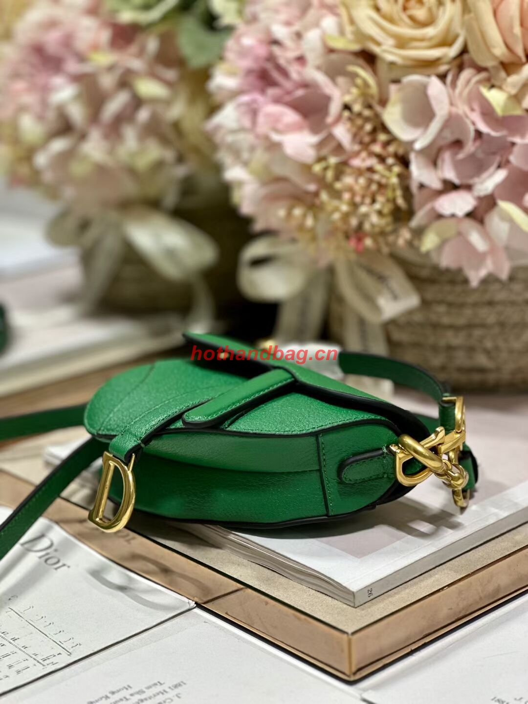 DIOR MICRO SADDLE BAG Antique Goatskin S5685CC green DIOR MICRO SADDLE BAG Antique Goatskin S5685CC green