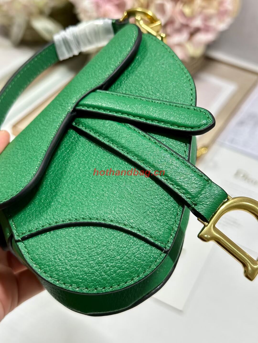 DIOR MICRO SADDLE BAG Antique Goatskin S5685CC green DIOR MICRO SADDLE BAG Antique Goatskin S5685CC green