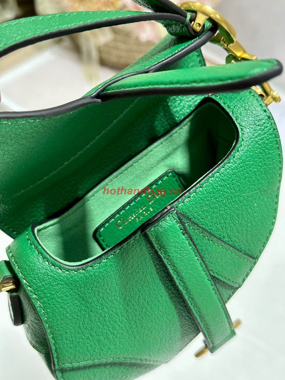 DIOR MICRO SADDLE BAG Antique Goatskin S5685CC green DIOR MICRO SADDLE BAG Antique Goatskin S5685CC green