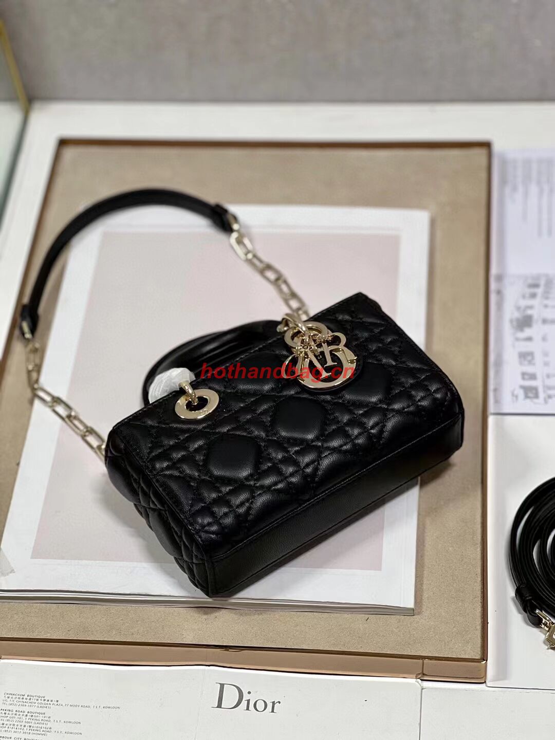 DIOR MICRO LADY D-JOY BAG Cannage Lambskin S0910 black DIOR MICRO LADY D-JOY BAG Cannage Lambskin S0910 black