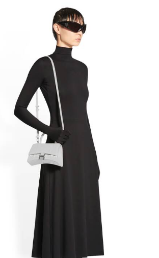 Balenciaga WOMENS HOURGLASS XS HANDBAG IN SPARKLING FABRIC 592833 IN SILVER Balenciaga WOMENS HOURGLASS XS HANDBAG IN SPARKLING FABRIC 592833 IN SILVER