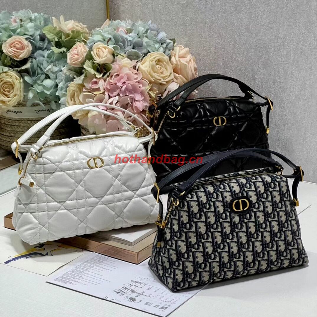LADY DIOR TOP HANDLE SMALL BAG Latte Cannage Lambskin C0656 BLACK LADY DIOR TOP HANDLE SMALL BAG Latte Cannage Lambskin C0656 BLACK