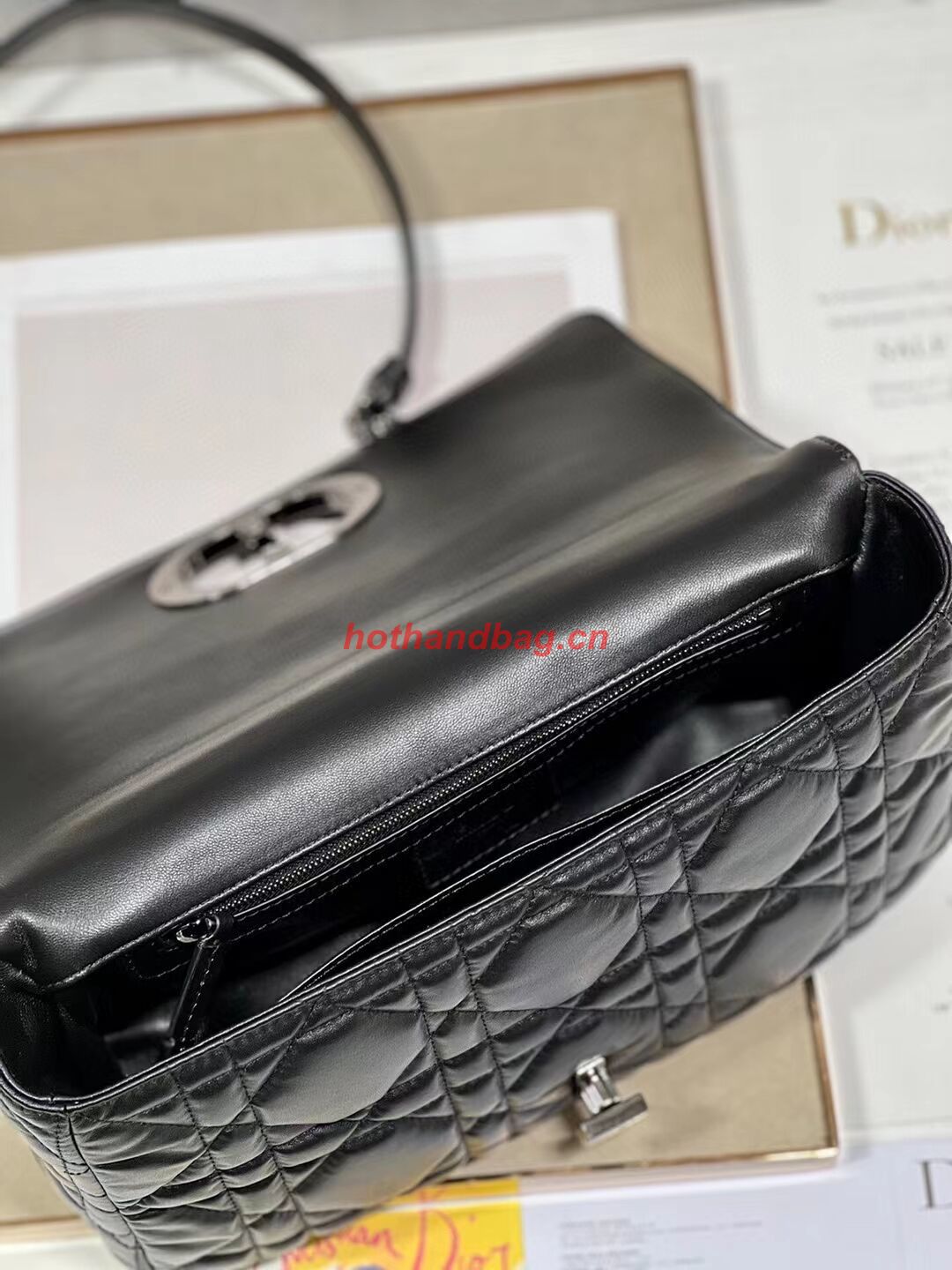 LARGE DIOR CARO BAG Supple Cannage Calfskin C3155 black LARGE DIOR CARO BAG Supple Cannage Calfskin C3155 black