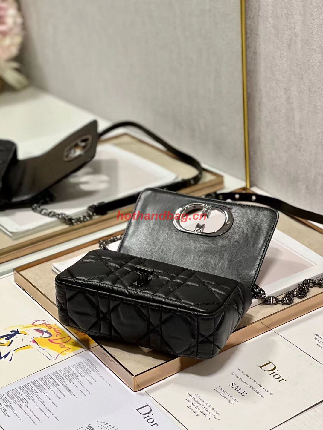 SMALL DIOR CARO BAG Supple Cannage Calfskin M9241U black&black SMALL DIOR CARO BAG Supple Cannage Calfskin M9241U black&black