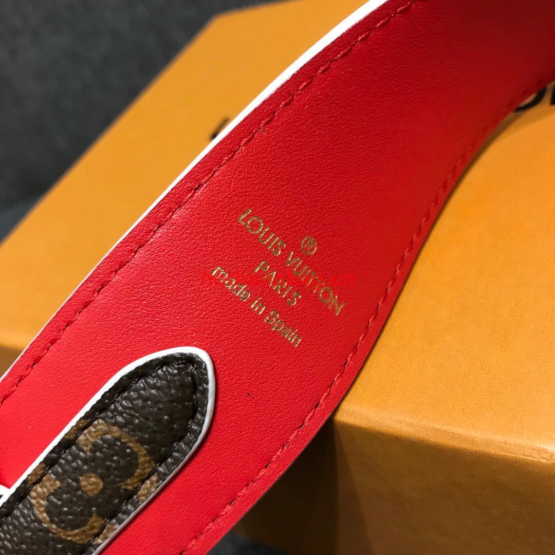 Louis Vuitton Monogram Canvas Strap 97CM Red Jo2284M20 Louis Vuitton Monogram Canvas Strap 97CM Red Jo2284M20