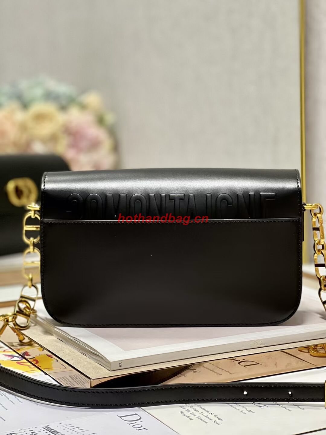 Dior 30 MONTAIGNE AVENUE BAG Dusty Box Calfskin M9260 BLACK Dior 30 MONTAIGNE AVENUE BAG Dusty Box Calfskin M9260 BLACK