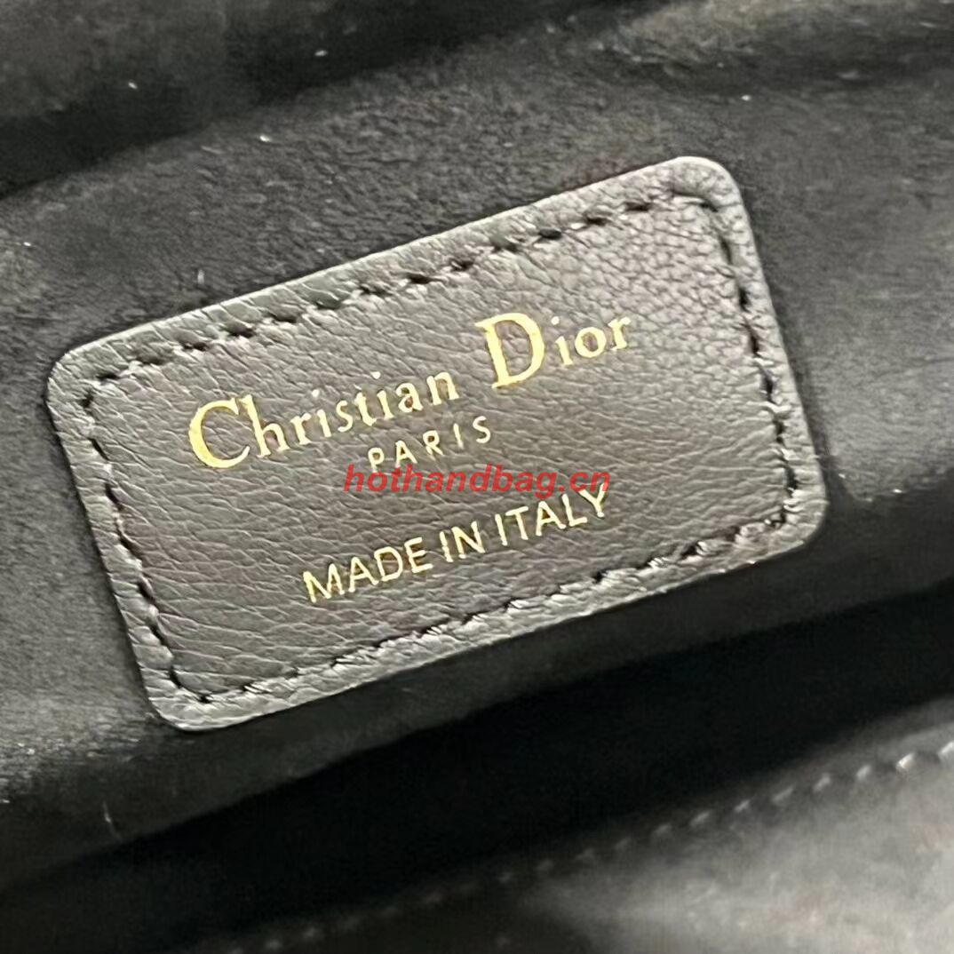 LADY DIOR TOP HANDLE MEDIUM BAG Latte Cannage Lambskin C0089 BLACK&GOLD LADY DIOR TOP HANDLE MEDIUM BAG Latte Cannage Lambskin C0089 BLACK&GOLD