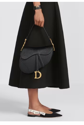 DIOR SADDLE BAG WITH STRAP Grained Calfskin M0455C black DIOR SADDLE BAG WITH STRAP Grained Calfskin M0455C black
