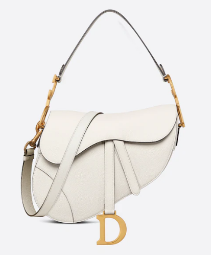 Dior SADDLE BAG WITH STRAP Latte Grained Calfskin M0455CBA 