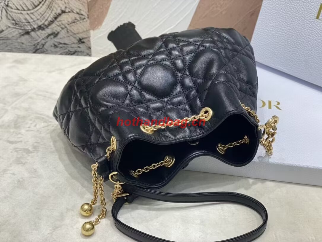 MEDIUM DIOR AMMI BAG Sand Black Supple Macrocannage Lambskin M22566F MEDIUM DIOR AMMI BAG Sand Black Supple Macrocannage Lambskin M22566F