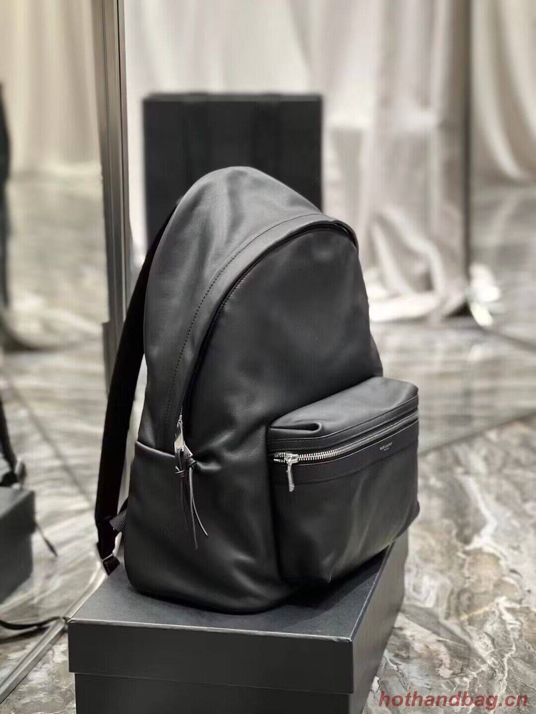 SAINT LAURENT LEATHER large knapsack A886653 black SAINT LAURENT LEATHER large knapsack A886653 black