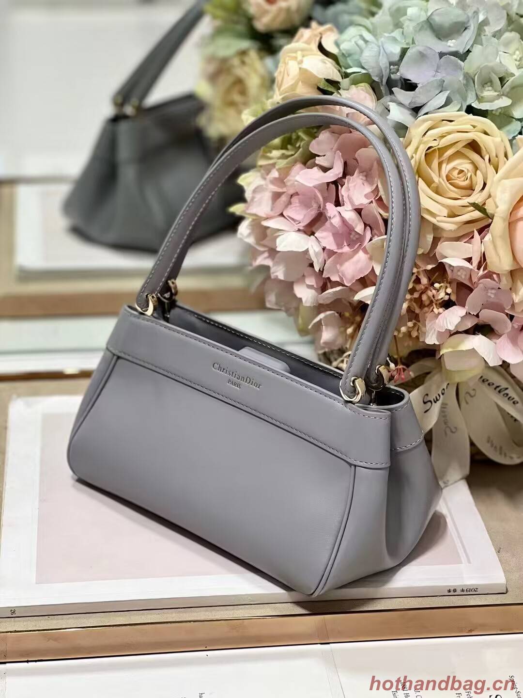 SMALL DIOR KEY BAG Box Calfskin M1844O gray SMALL DIOR KEY BAG Box Calfskin M1844O gray