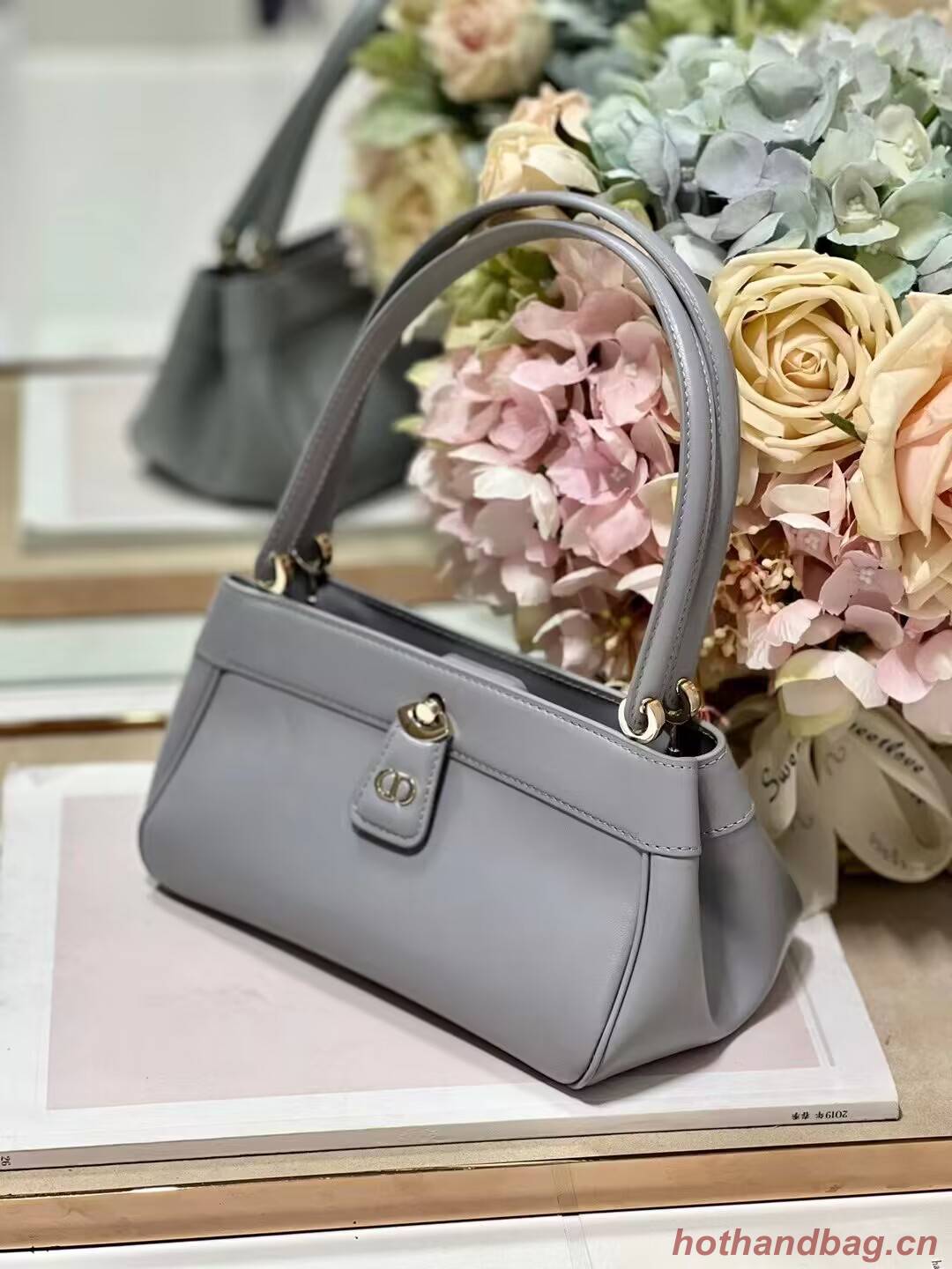 SMALL DIOR KEY BAG Box Calfskin M1844O gray SMALL DIOR KEY BAG Box Calfskin M1844O gray