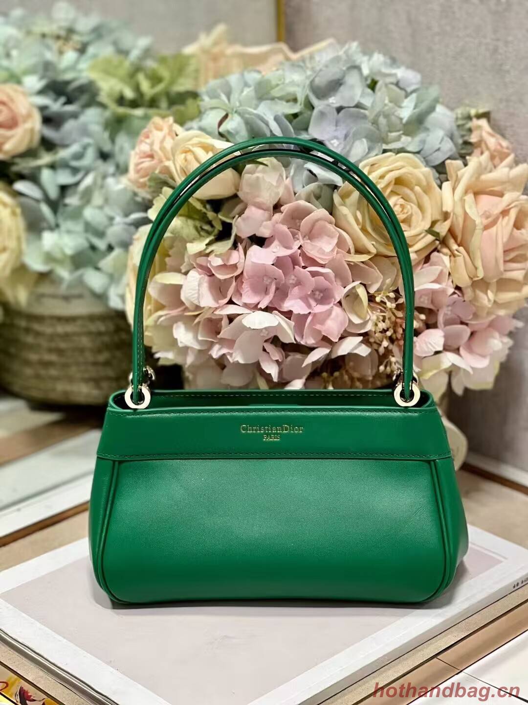 SMALL DIOR KEY BAG Box Calfskin M1844O green SMALL DIOR KEY BAG Box Calfskin M1844O green
