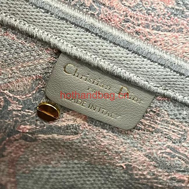 Dior SADDLE BAG Gray and Pink Toile de Jouy Reverse Embroidery M0446CEUP Dior SADDLE BAG Gray and Pink Toile de Jouy Reverse Embroidery M0446CEUP