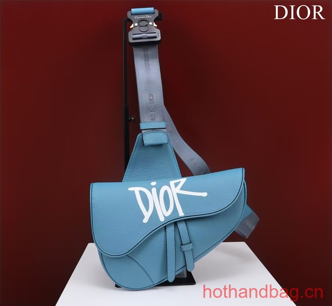 Dior Essentials SADDLE BAG Grained Calfskin 1ADPO093f-1 blue