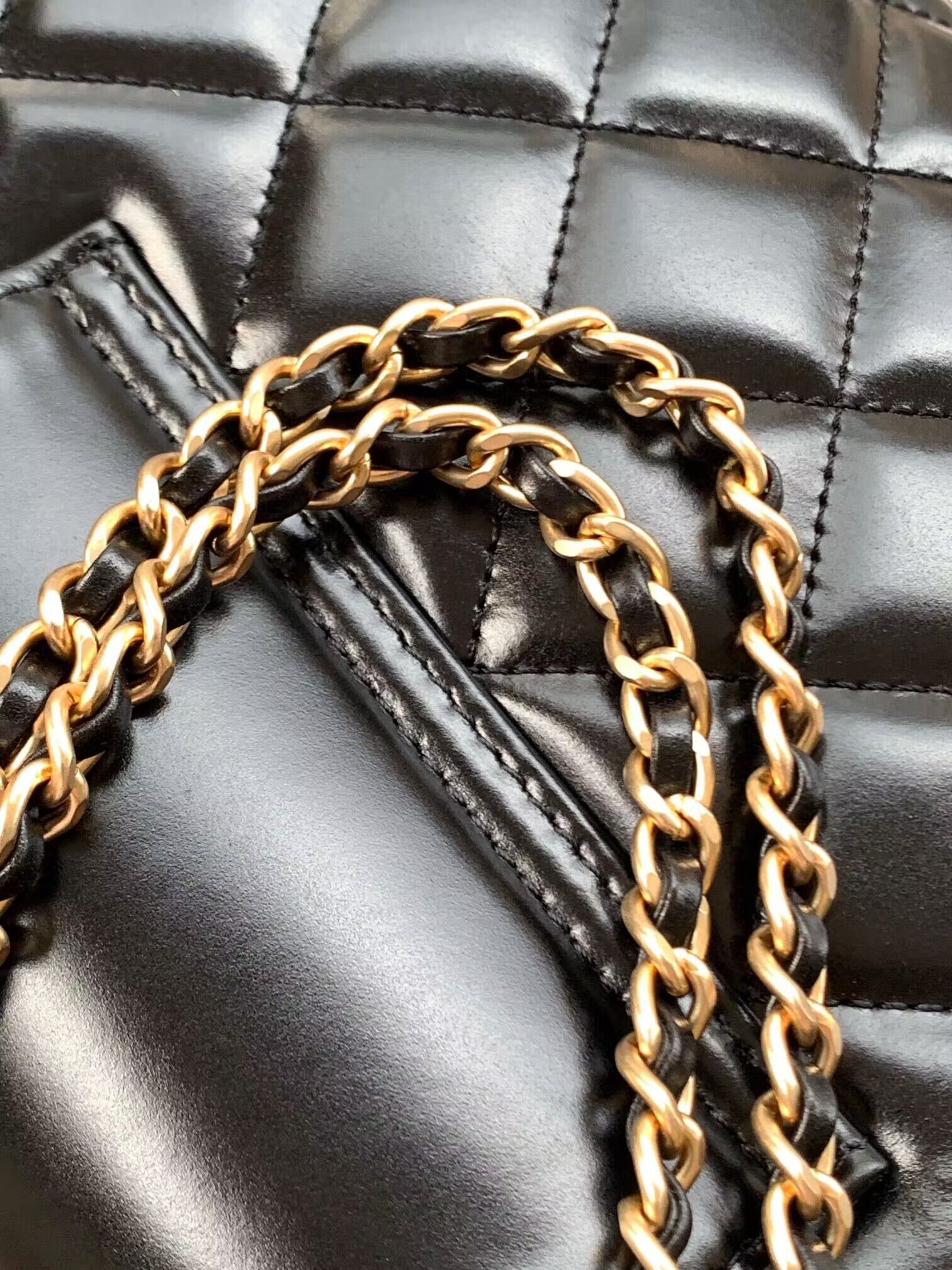 Chanel 23k Vintage Kelly Original Leather Top Handle Bag AS4416 Black Chanel 23k Vintage Kelly Original Leather Top Handle Bag AS4416 Black